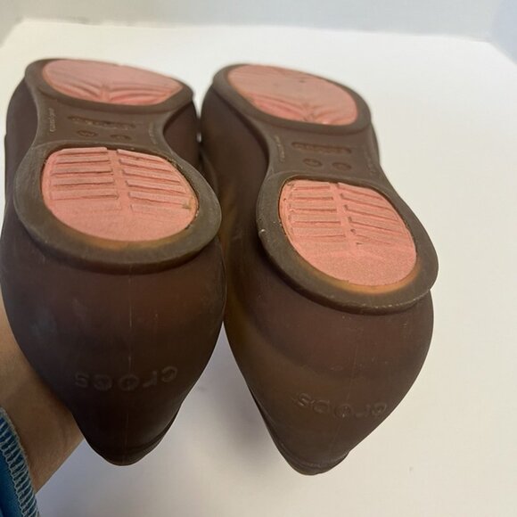 CROCS Rio Pointed Toe Jelly Slip On Flats Comfort Shoes Womens 8 Ballet Shoes - Picture 9 of 12